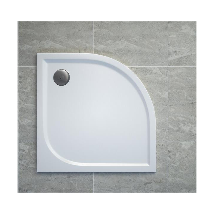 Brodzik z konglomeratu SanSwiss Ila półokrągły 900x900mm, biały