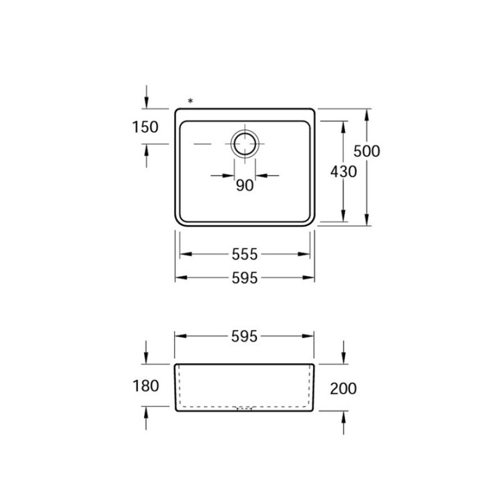 Zlew ceramiczny Villeroy & Boch O.Novo 595x200x500 mm