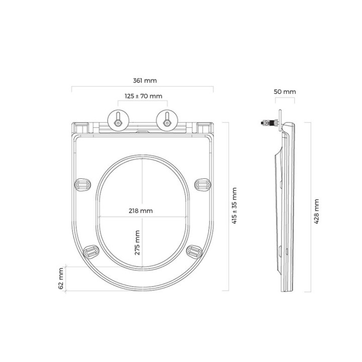 Miska wisząca wc Oltens Holsted 52,5x36 cm, PureRim z powłoką SmartClean - biała