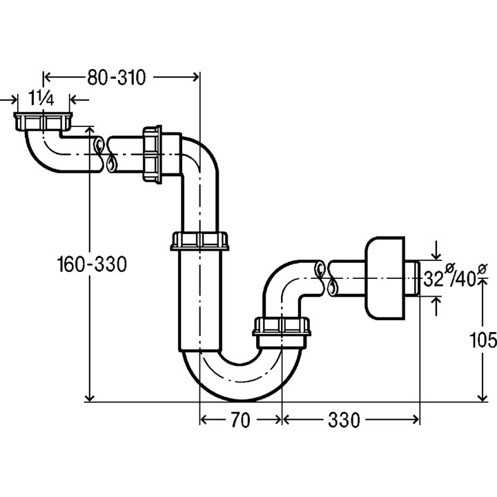Viega półsyfon umywalkowy rurowy - sanitbuy.pl