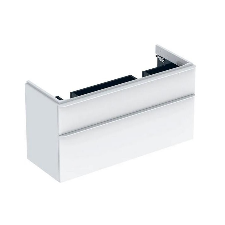 Szafka wisząca podumywalkowa Geberit Smyle Square 60 cm, z dwoma szufladami - biały połysk