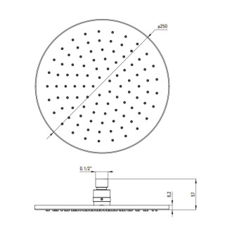 Głowica natryskowa Deante Floks fi 300mm stal- sanitbuy.pl