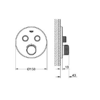 Bateria podtynkowa Grohe Grohtherm SmartControl termostatyczna 2-odbiorniki wody, polished nickel