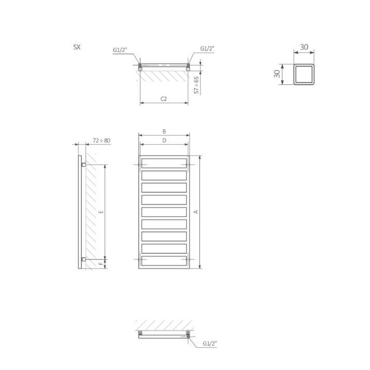 Grzejnik Terma Bookie 65,5x30 cm - biały/ kolor