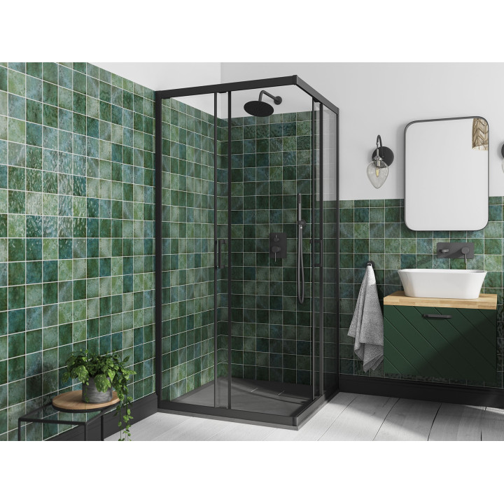 Kabina prysznicowa półokrągła Besco Modern 165, 90x90cm, szkło przejrzyste, profil chrom