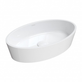 Umywalka nablatowa Omnires Cadence M+, 62x42cm, bez przelewu, biały połysk