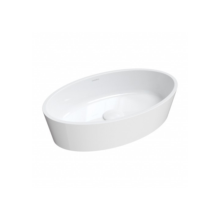 Umywalka nablatowa Omnires Cadence M+, 62x42cm, bez przelewu, biały połysk