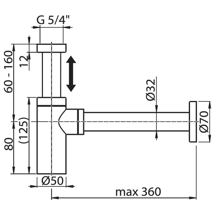 Syfon umywalkowy Ravak, meblowy