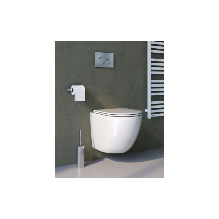 Zestaw miska wisząca wc Oltens Hamnes, 52x35,5cm, PureRim, z powłoką SmartClean z deską wolnoopadającą Slim - biały