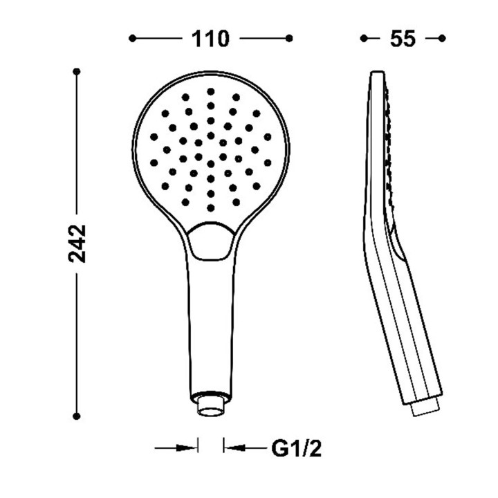 Słuchawka prysznicowa Tres Antical, 1-funkcyjna, biały mat