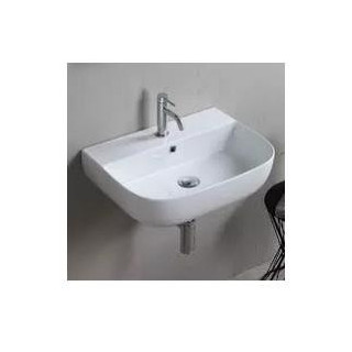 Umywalka wisząca lub nablatowa Scarabeo Teorema, 41x35cm, z przelewem, biała