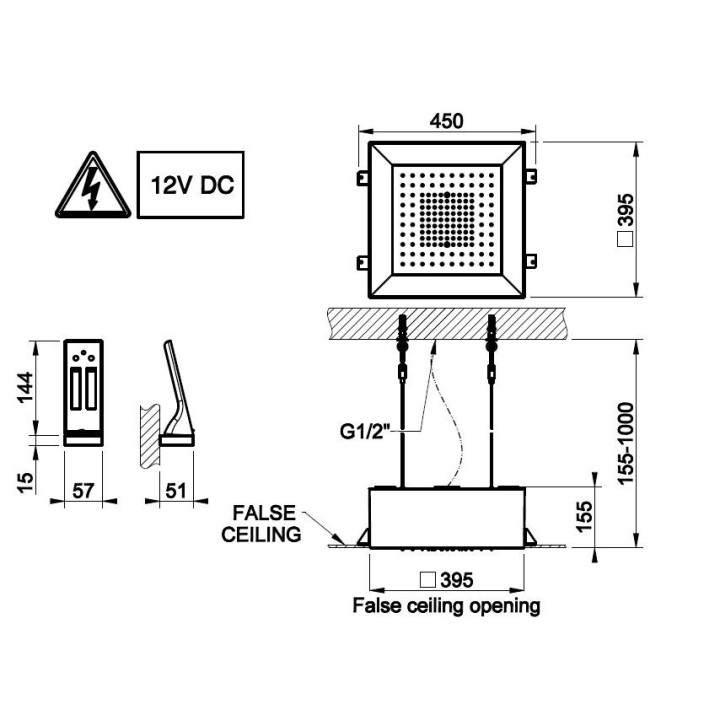 Element podtynkowy Gessi dla termostatycznej baterii natryskowej, 5 osobnych wyjść wody