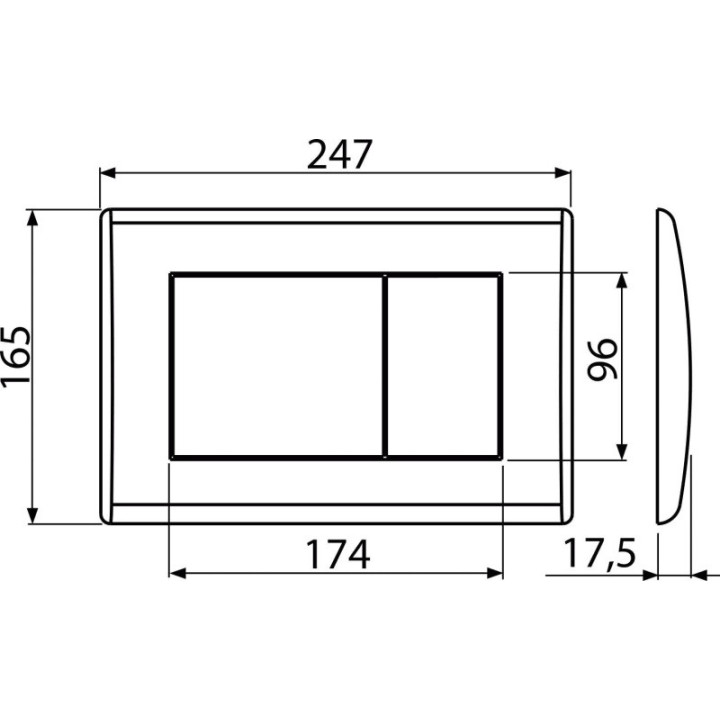 Przycisk sterujący Alcaplast do systemów podtynkowych, stal nierdzewna-półmat