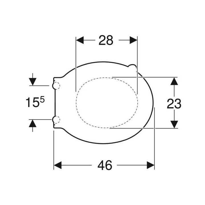 Wisząca miska WC Geberit Selnova Comfort, lejowa, długa 70x35,5 cm, z krawędzią, bez barier - biała