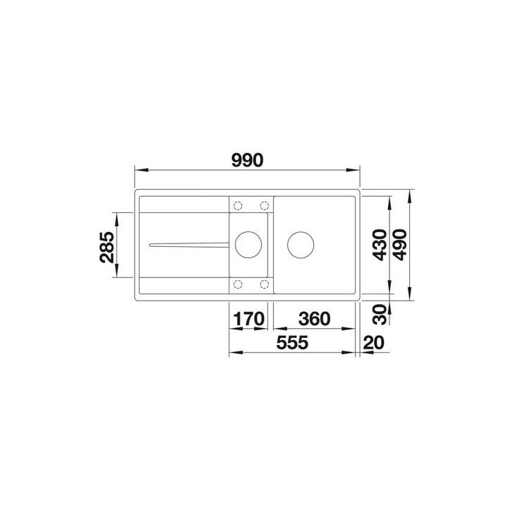 Zlewozmywak Blanco Elon XL 6 S Silgranit PuraDur 78x50 cm odwracalny, antracyt, z korkiem automatycznym