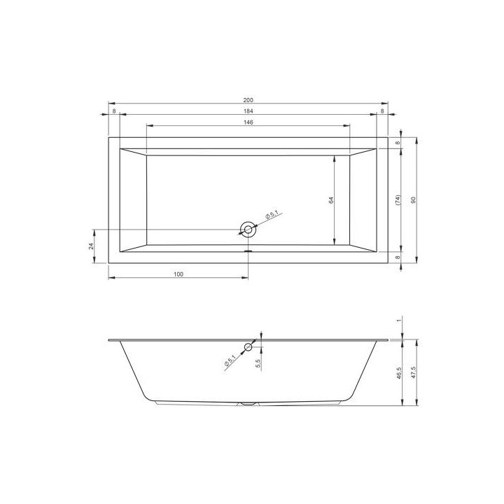 Wanna prostokątna 170x75cm Riho Lugo biała 170L- sanitbuy.pl