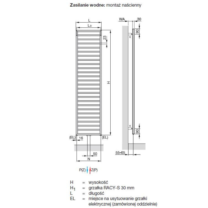 Grzejnik Zehnder Subway 1837x600 mm - biały- sanitbuy.pl