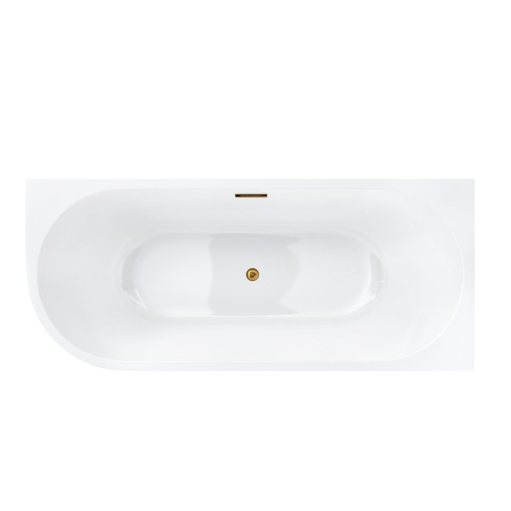Wanna narożna Corsan INTERO prawa 170 cm z wykończeniem złotym - biała