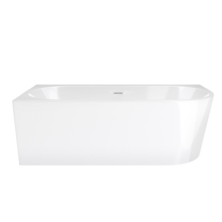 Wanna narożna Corsan INTERO lewa 160 cm z szeroką krawędzią i wykończeniem białym - biała