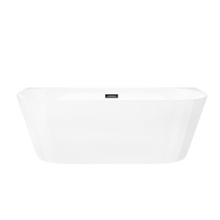 Wanna przyścienna wolnostojąca Corsan Mono 170 cm z wykończeniem czarnym - biała