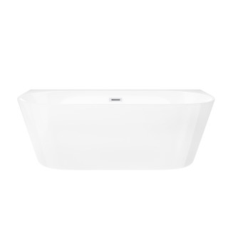 Wanna przyścienna wolnostojąca Corsan Mono 160cm z szeroką krawędzią i wykończeniem białym - biała
