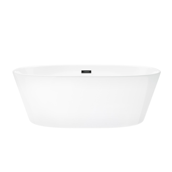 Wanna wolnostojąca Corsan Salina 170 cm z wykończeniem czarnym - biała