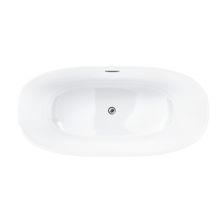 Wanna wolnostojąca Corsan Salina 170 cm z wykończeniem chrom - biała