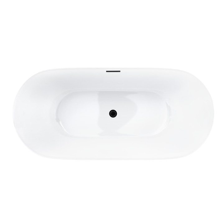 Wanna wolnostojąca Corsan Olvena 170 cm z wykończeniem czarnym - biała