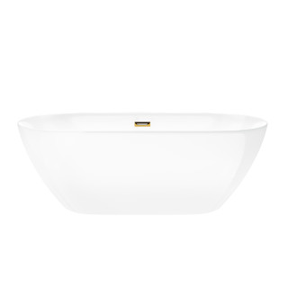 Wanna wolnostojąca Corsan Olvena 170 cm z wykończeniem złotym - biała