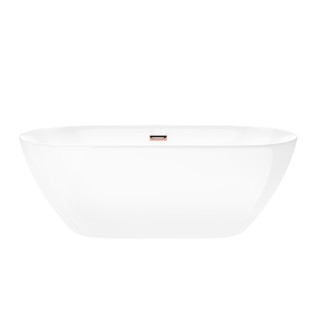 Wanna wolnostojąca Corsan Olvena 170 cm z wykończeniem różowe złoto - biała