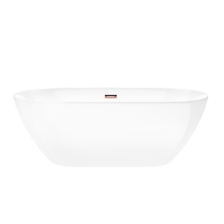 Wanna wolnostojąca Corsan Olvena 170 cm z wykończeniem różowe złoto - biała