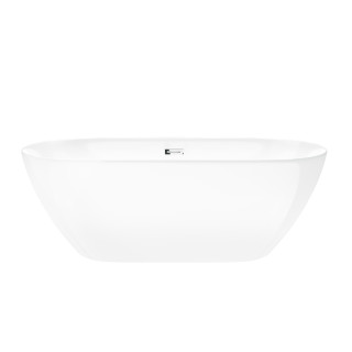 Wanna wolnostojąca Corsan Olvena 160 cm z wykończeniem chrom - biała