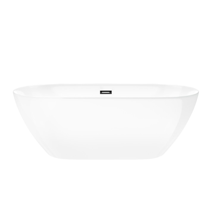 Wanna wolnostojąca Corsan Olvena 160 cm z wykończeniem czarnym - biała