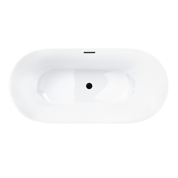 Wanna wolnostojąca Corsan Reno 170 cm z wykończeniem czarnym - biała