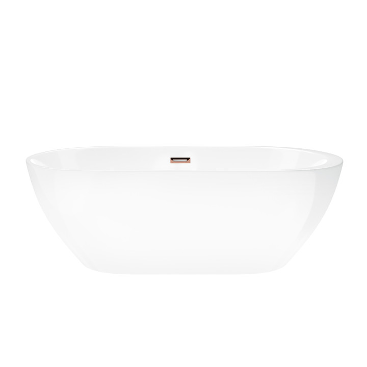 Wanna wolnostojąca Corsan Reno 170 cm z wykończeniem różowe złoto - biała