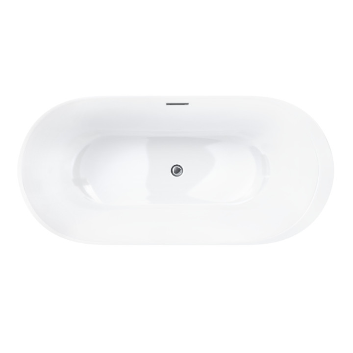 Wanna wolnostojąca Corsan Reno 170 cm z wykończeniem chrom - biała