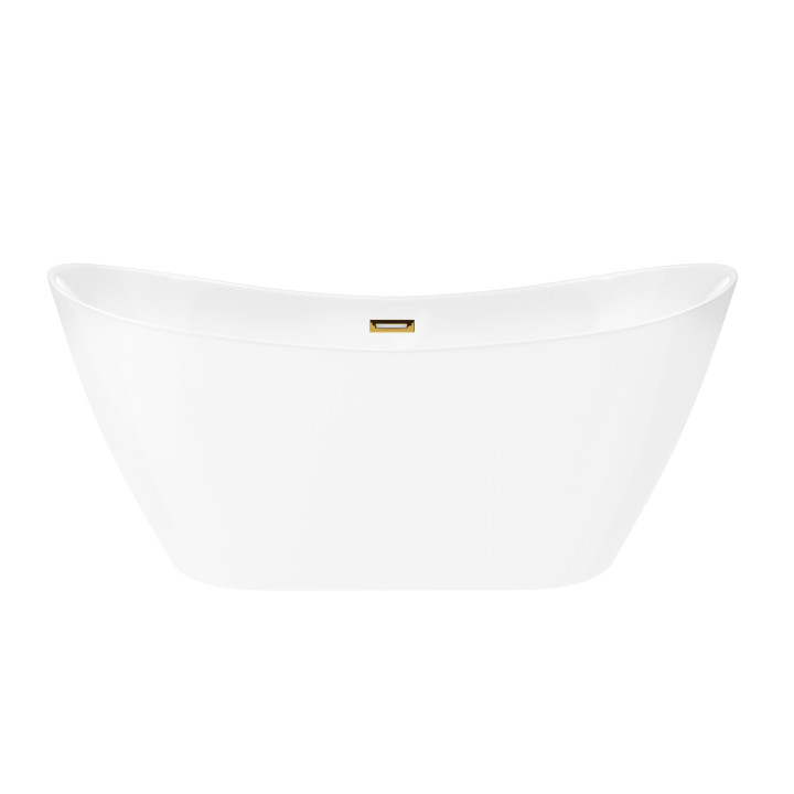 Wanna wolnostojąca Corsan Nauti 160 cm z wykończeniem złotym - biała