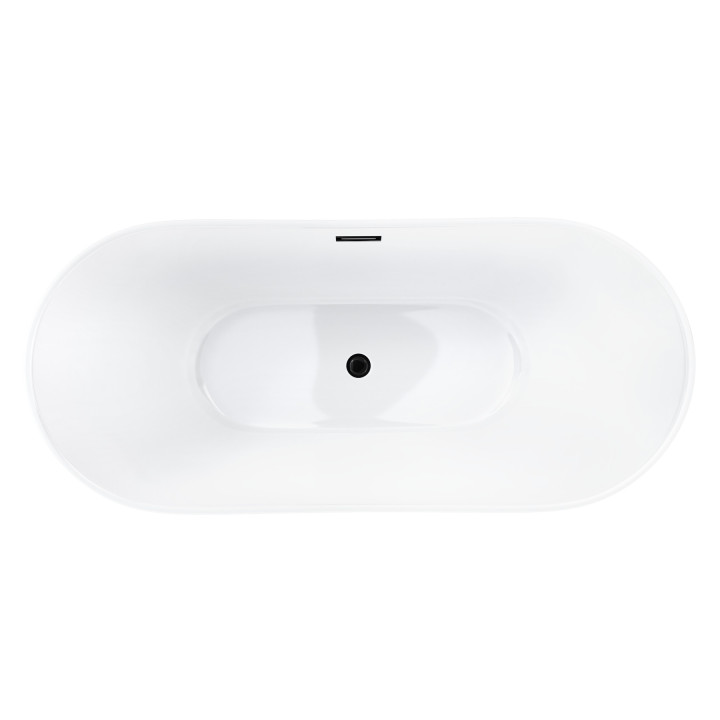 Wanna wolnostojąca Corsan Nauti 170 cm z wykończeniem czarnym - biała