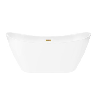 Wanna wolnostojąca Corsan Nauti 170 cm z wykończeniem złotym - biała
