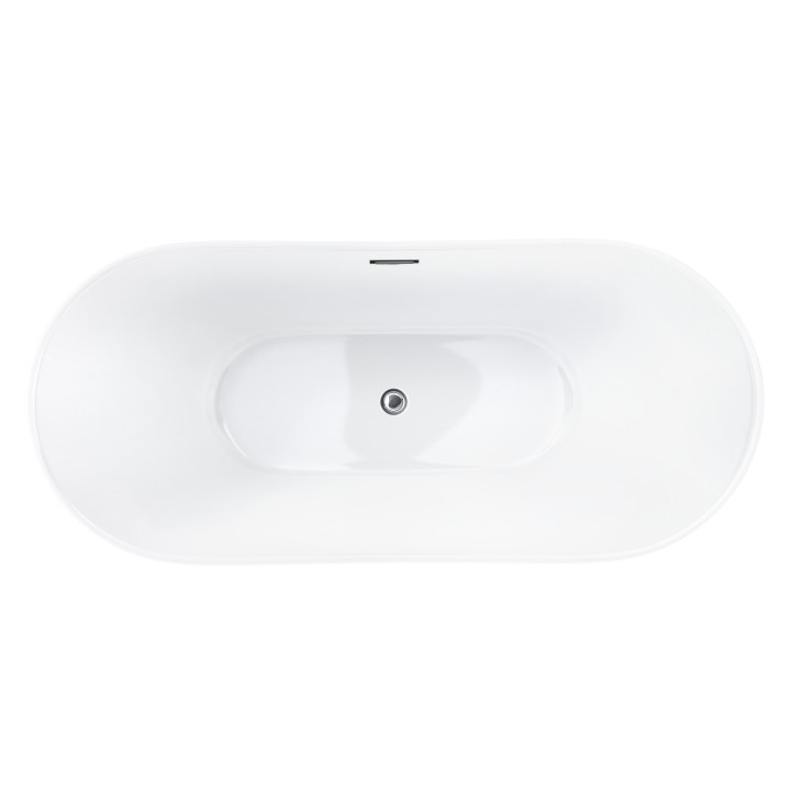 Wanna wolnostojąca Corsan Nauti 170 cm z wykończeniem chrom - biała