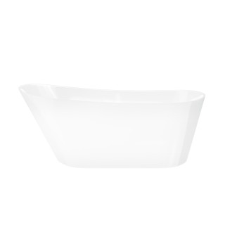 Wanna wolnostojąca Corsan Estella 160 cm z wykończeniem chrom - biała