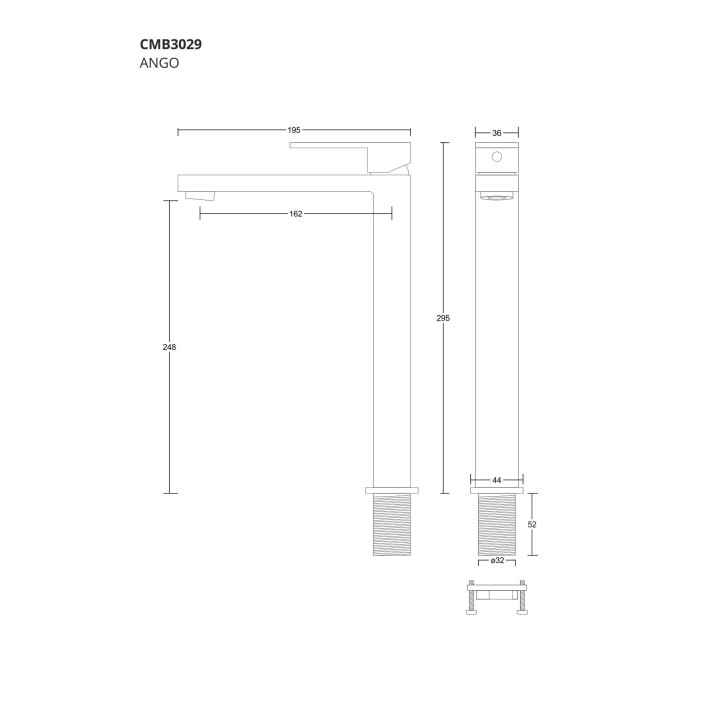 Bateria umywalkowa Corsan Ango chromowana