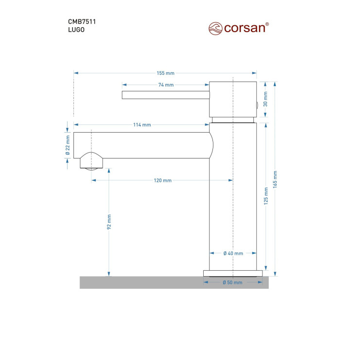 Bateria umywalkowa Corsan Lugo czarna