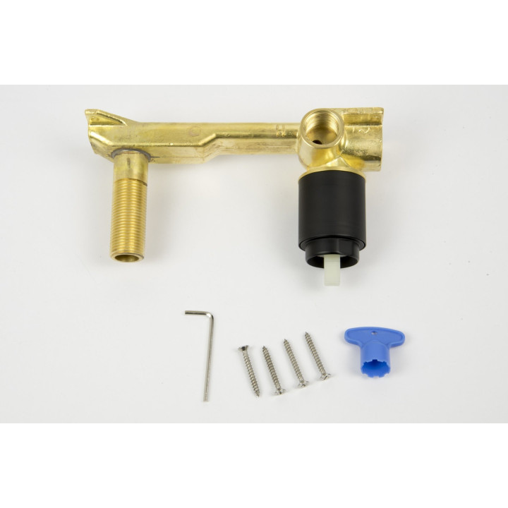 Bateria umywalkowa podtynkowa Corsan Lugo czarna z wylewką