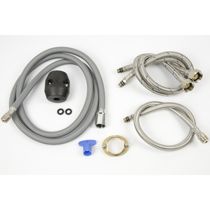 Bateria wannowa 3 otworowa Corsan Lugo złota z wylewką i słuchawką prysznicową