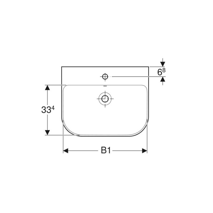 Geberit Smyle Umywalka, 60cm, z przelewem, z otworem na baterię
