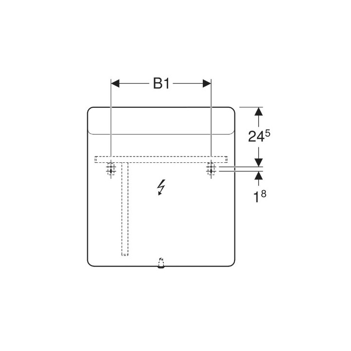 Geberit Option Square Podświetlane lustro, B70cm, H65cm, T3.2cm, oświetlenie u góry, Aluminium szczotkowane