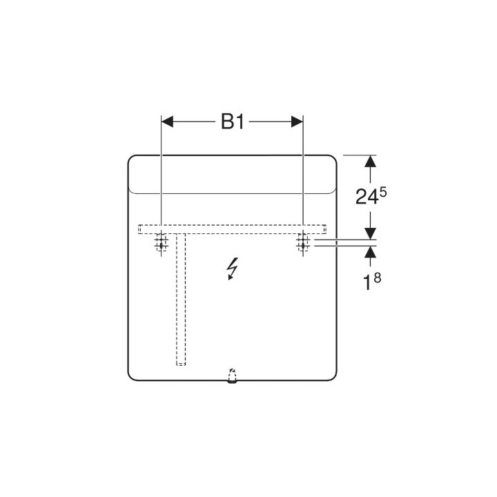 Geberit Option Square Podświetlane lustro, B90cm, H65cm, T3.2cm, oświetlenie u góry, Aluminium szczotkowane