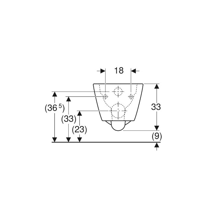 Geberit Smyle Square Wisząca miska WC, lejowa, B35cm, H33cm, T54cm, ukryte mocowania, Rimfree