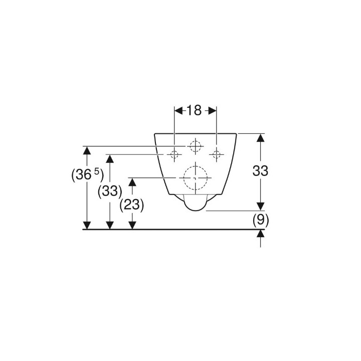 Geberit Smyle Square Wisząca miska WC, lejowa, B35cm, H33cm, T49cm, krótka, Rimfree